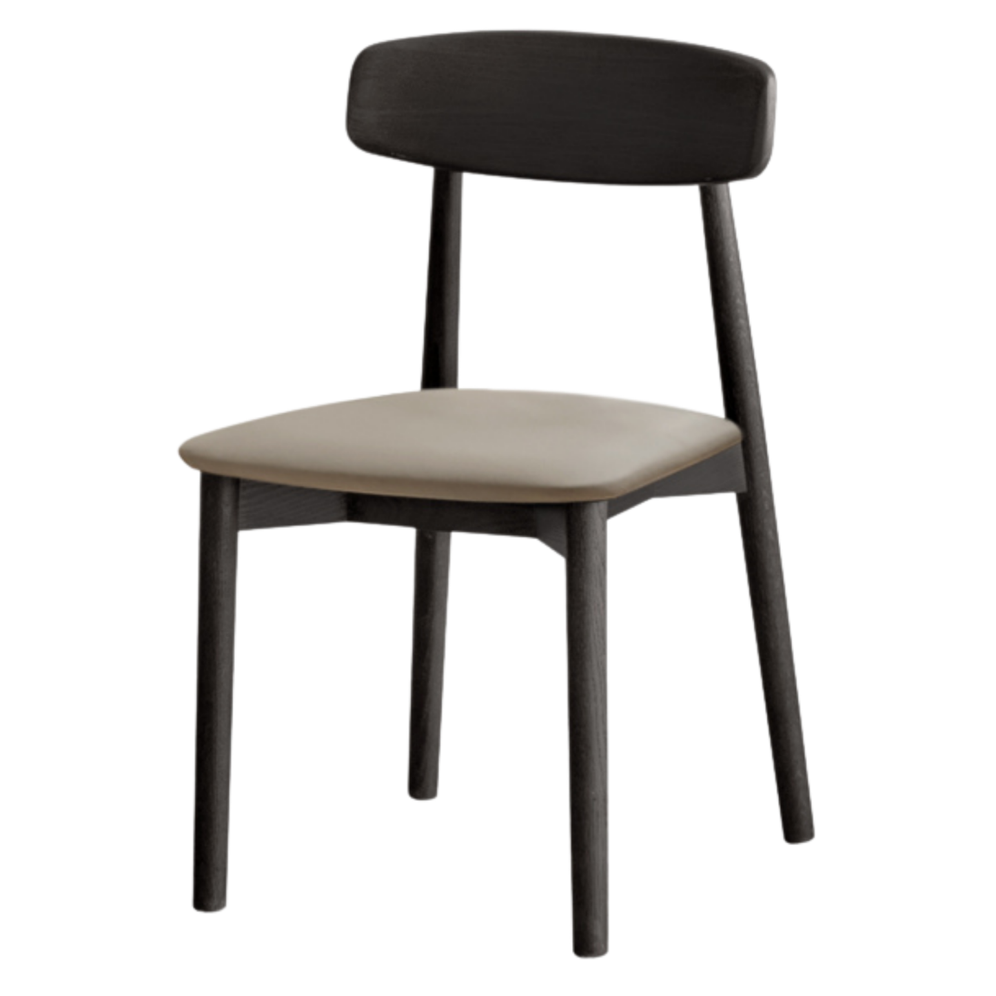 4 Pcs Oak Solid Wood Black Chair