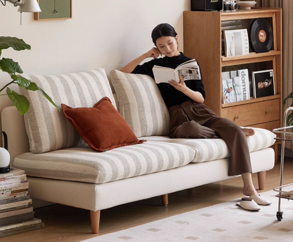 Beech, Fabric Cotton And Linen Sofa