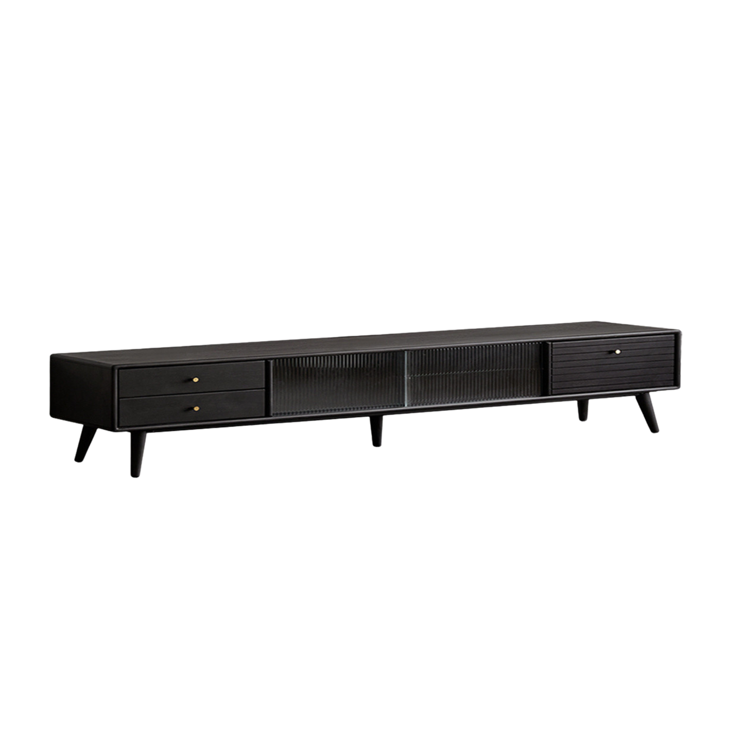 Solid Rubberwood, Oak Solid Wood Scandinavian TV Stand
