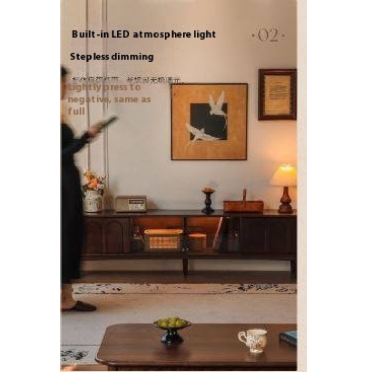 Poplar Solid Wood French Retro TV Cabinet