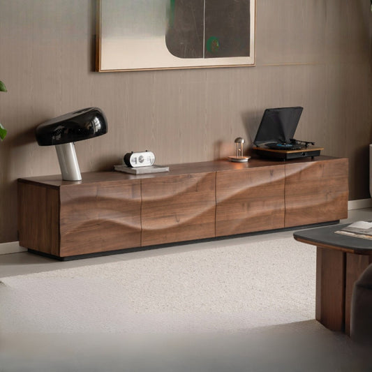 Solid Sandalwood, Black Walnut Solid Wood TV Cabinet Italian Light Luxury