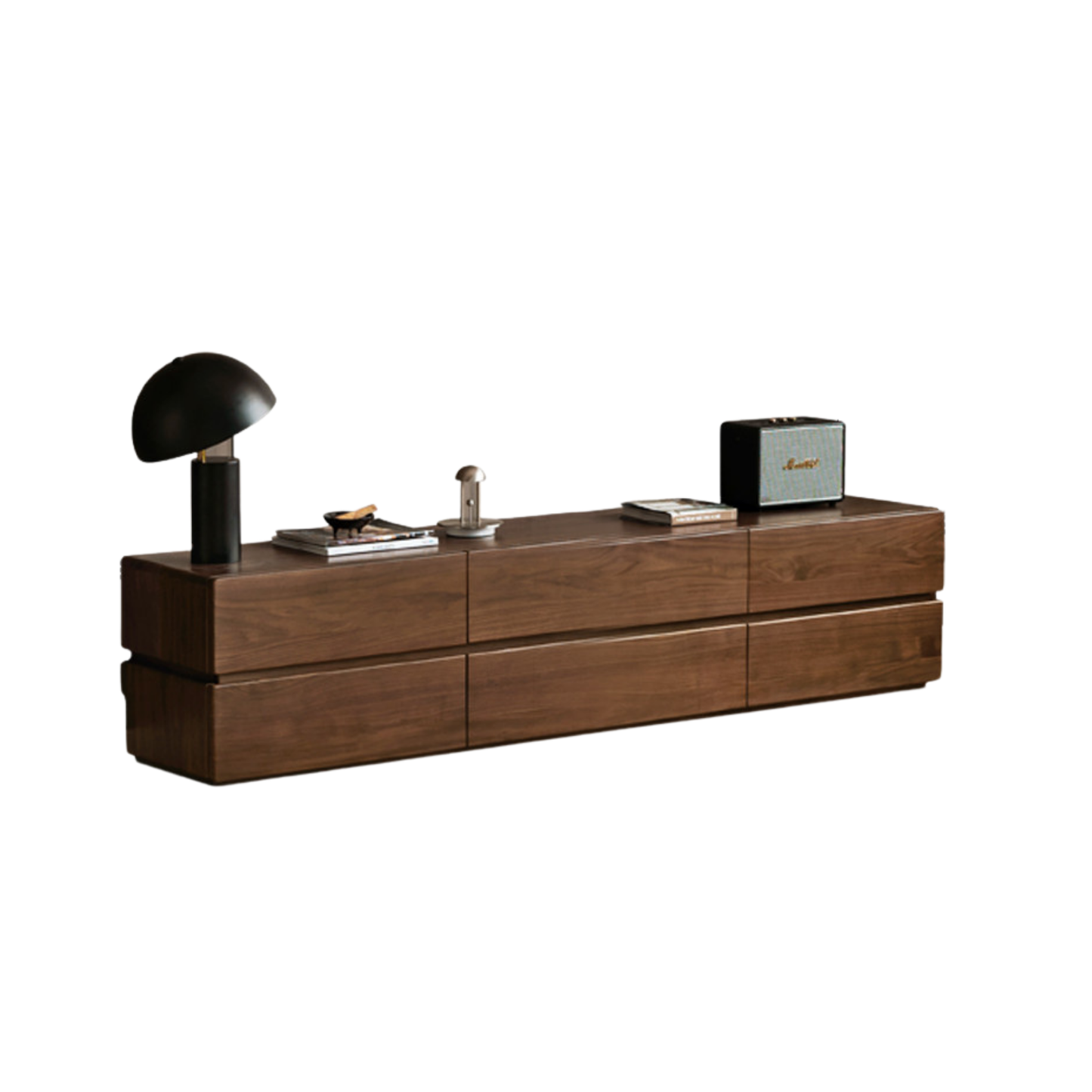 Black Walnut Solid Italian Light Luxury TV Stand