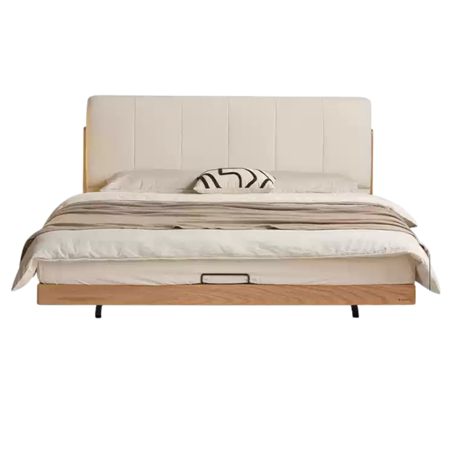Oak Solid Wood Modern Simple Soft Leaning Bed