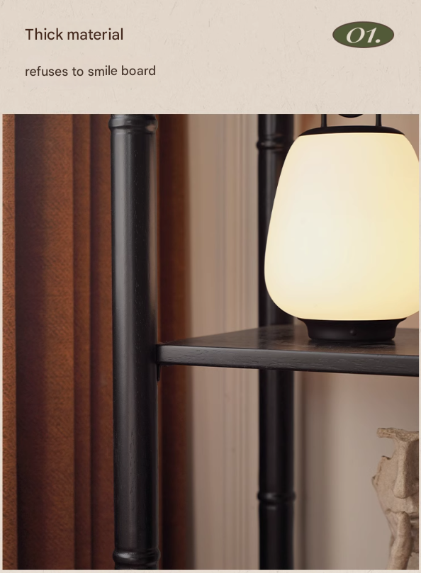 Rubber Solid Wood French Retro Black Corner Storage