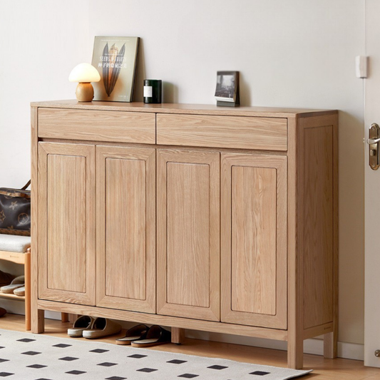 Ash Solid Wood Modern Large Shoe Cabinet