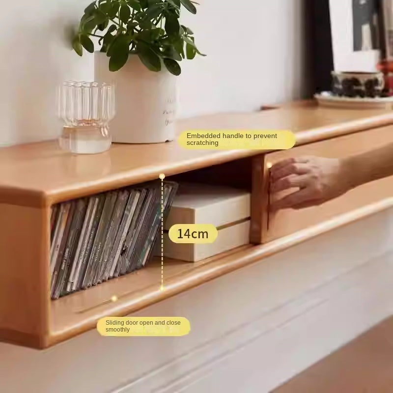 European Beech Solid Wood Modern TV Cabinet.