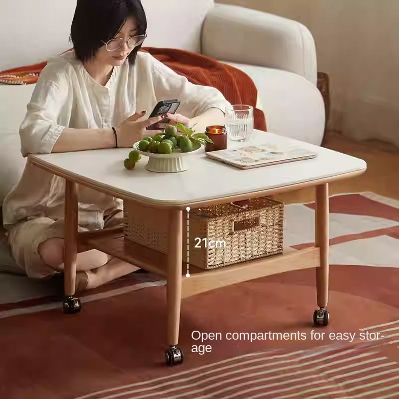 Oak Solid Wood Rock Board Tea Table.