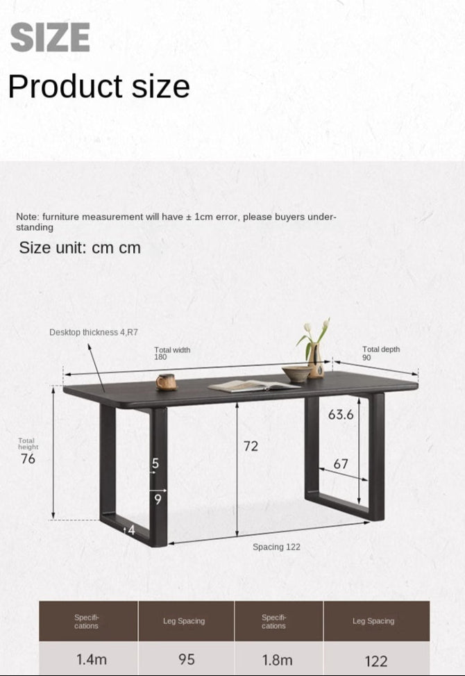 Oak Solid Wood Modern Large Dining Table