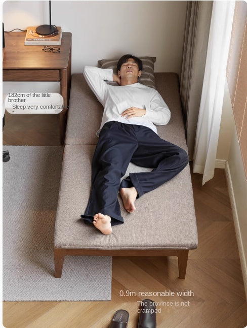 Oak, Solid RubberWood, Beech Solid Wood Sofa Bed Folding Single Bed