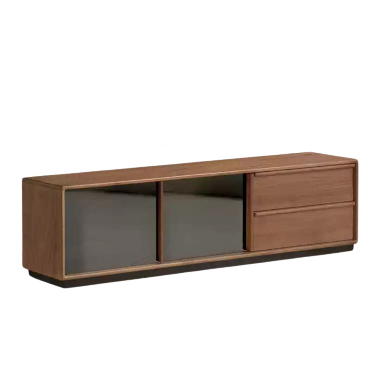 Black Walnut Solid Wood Italian Light Luxury Floor TV Cabinet.