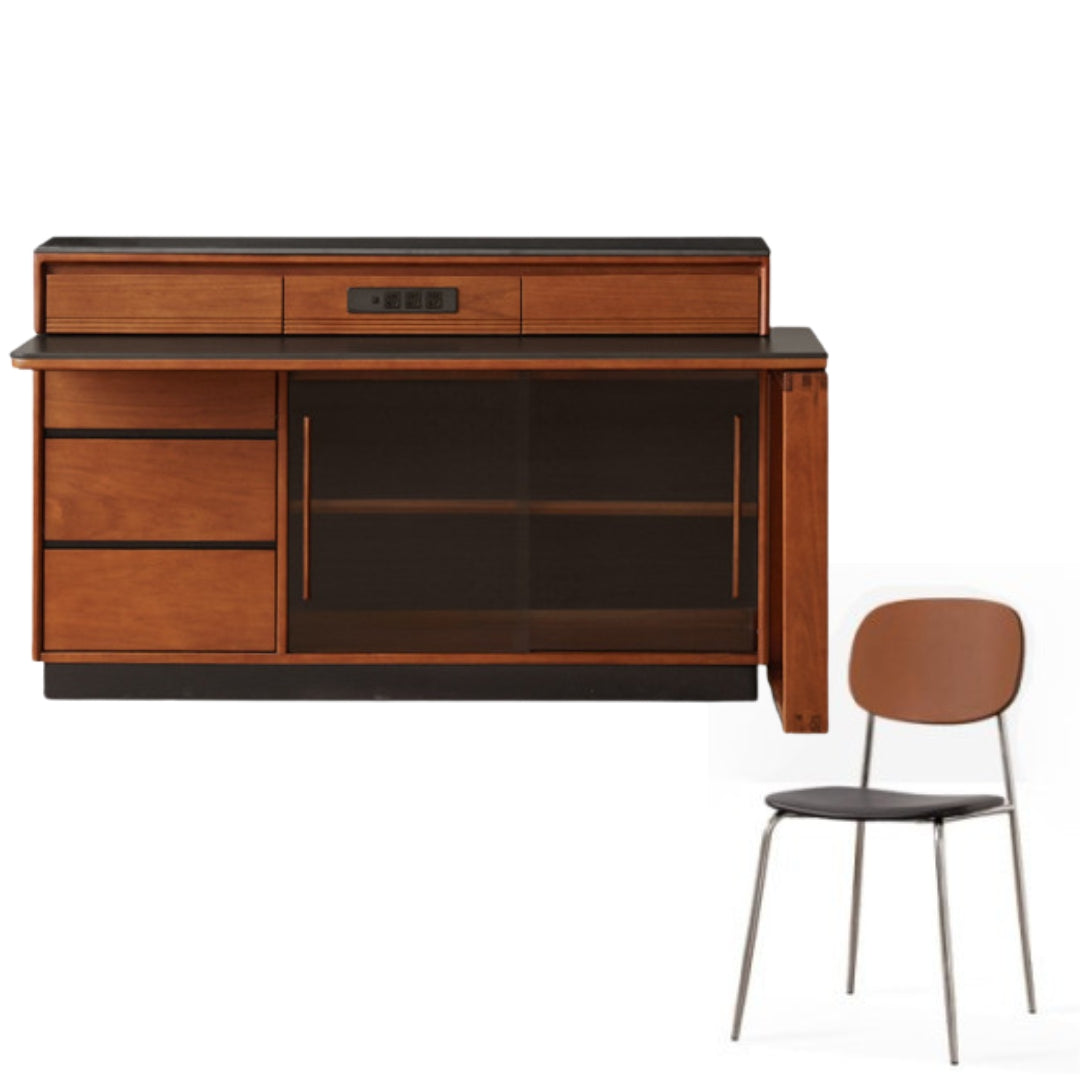 Poplar Solid Wood Island Dining Table Rotatable