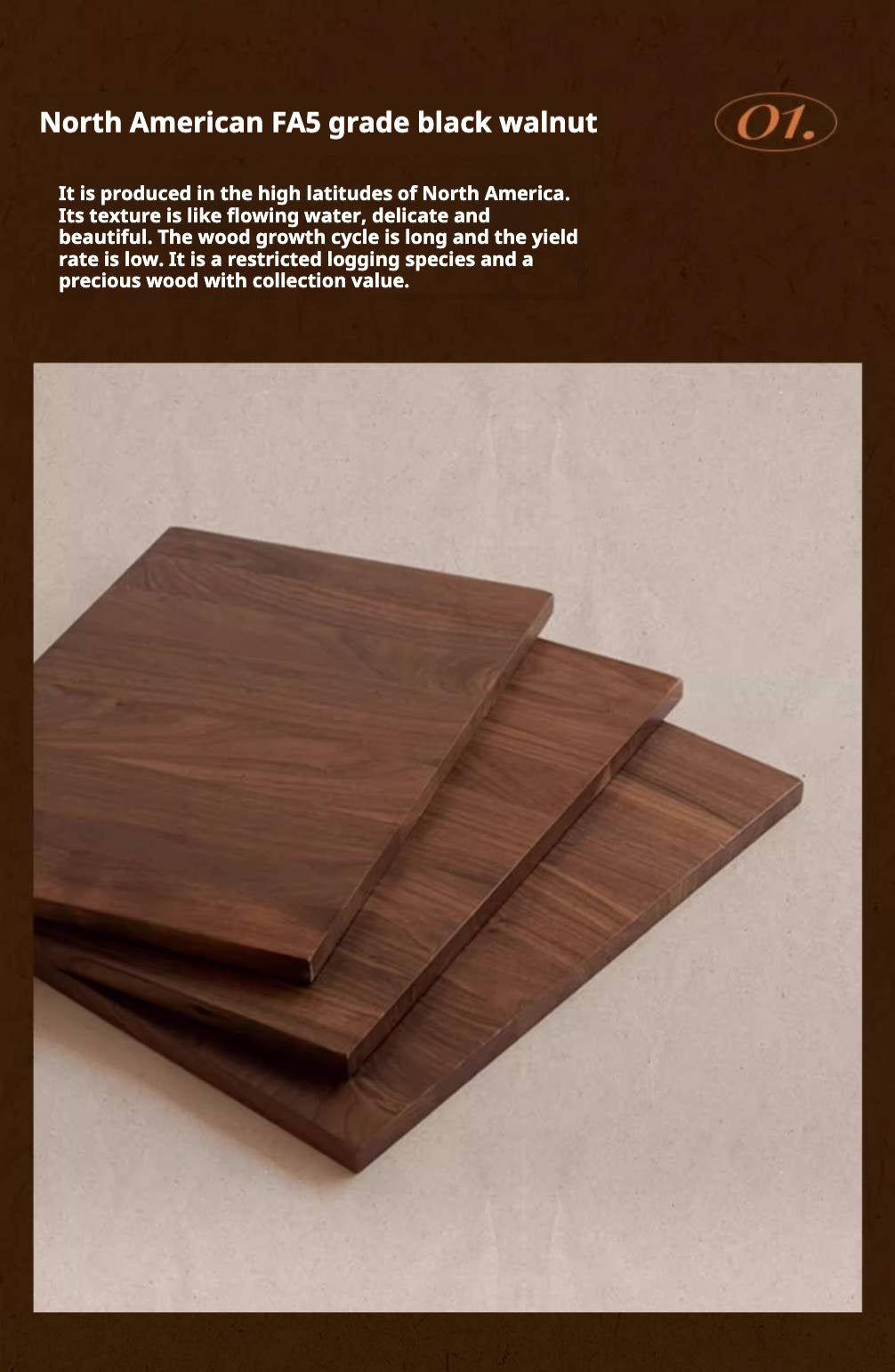 Black Walnut American Retro Style Solid Wood Nightstand