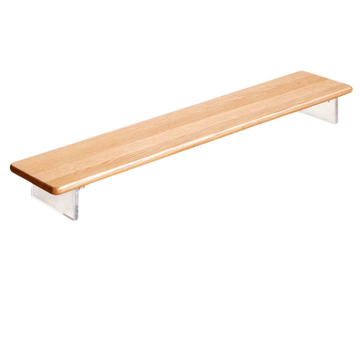 Solid Rubberwood, Oak Solid Wood Desktop Computer Heightening Stand
