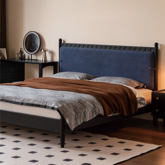 Ash Solid Wood Bauhaus Soft Leaning Antique Style Bed