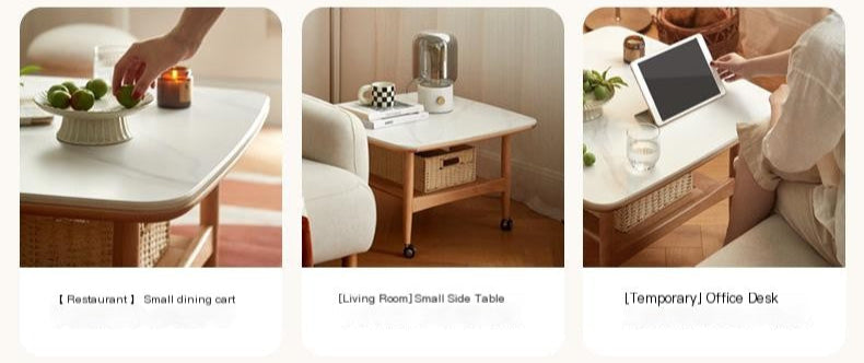 Oak Solid Wood Rock Board Tea Table.