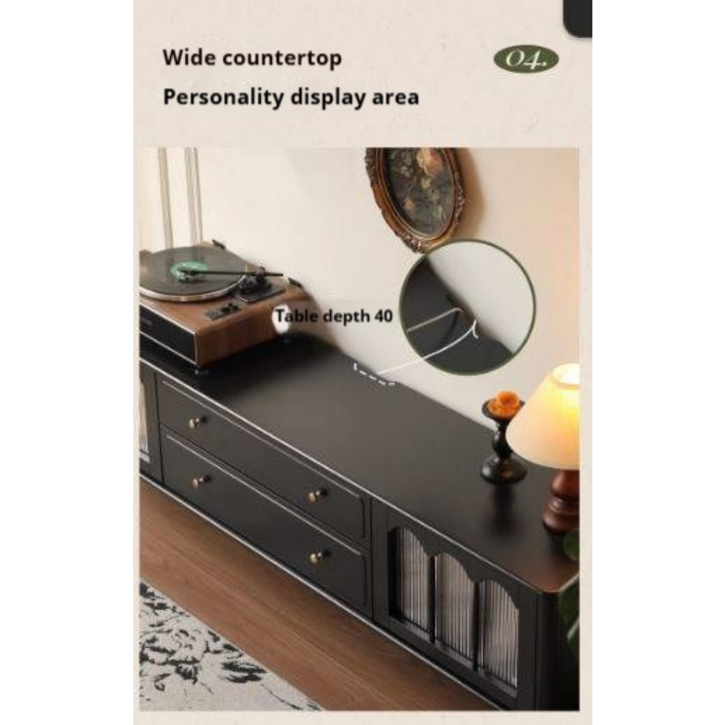 Solid RubberWood French Retro TV Stand