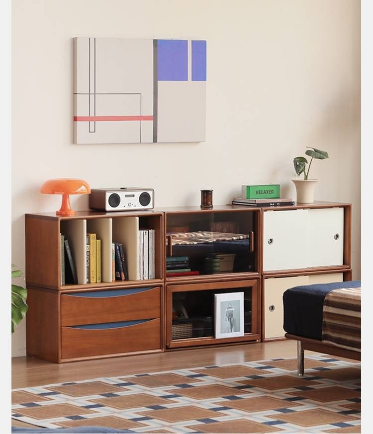 Poplar Solid Wood Ancient Style TV Stand Combination.