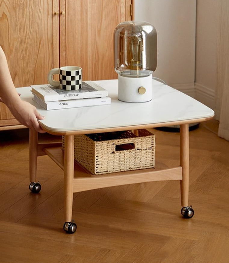 Oak Solid Wood Rock Board Tea Table.