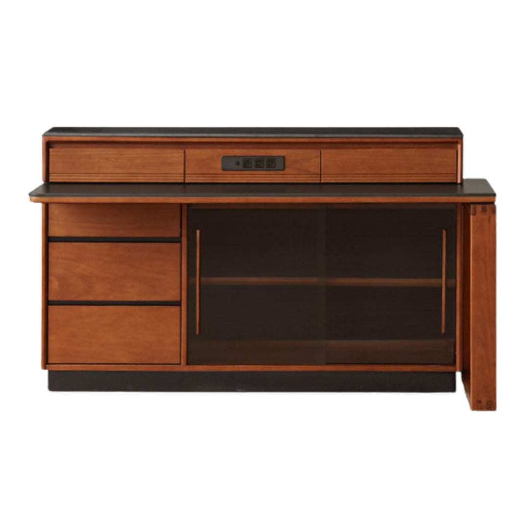 Poplar Solid Wood Island Dining Table Rotatable