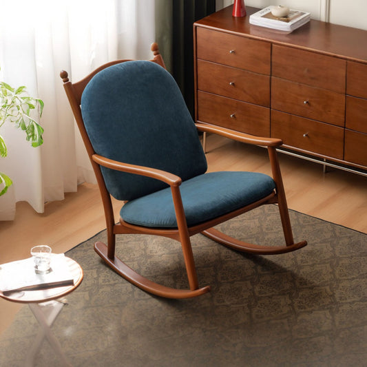 Beech Solid Wood Middle Ages Rocking Sofa Chair.