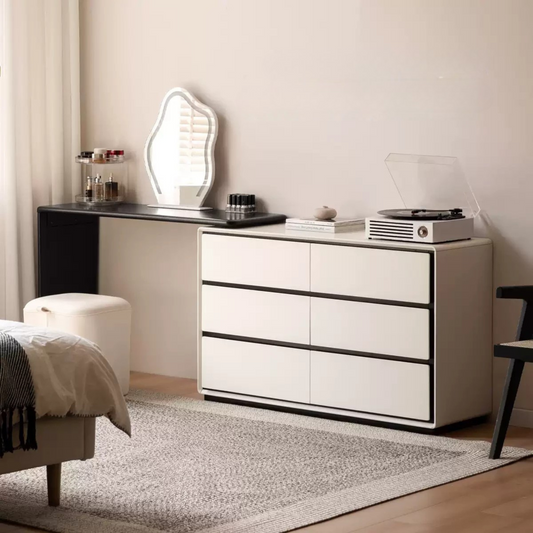 Rubber Solid Wood Rotating Modern Dressing Table.