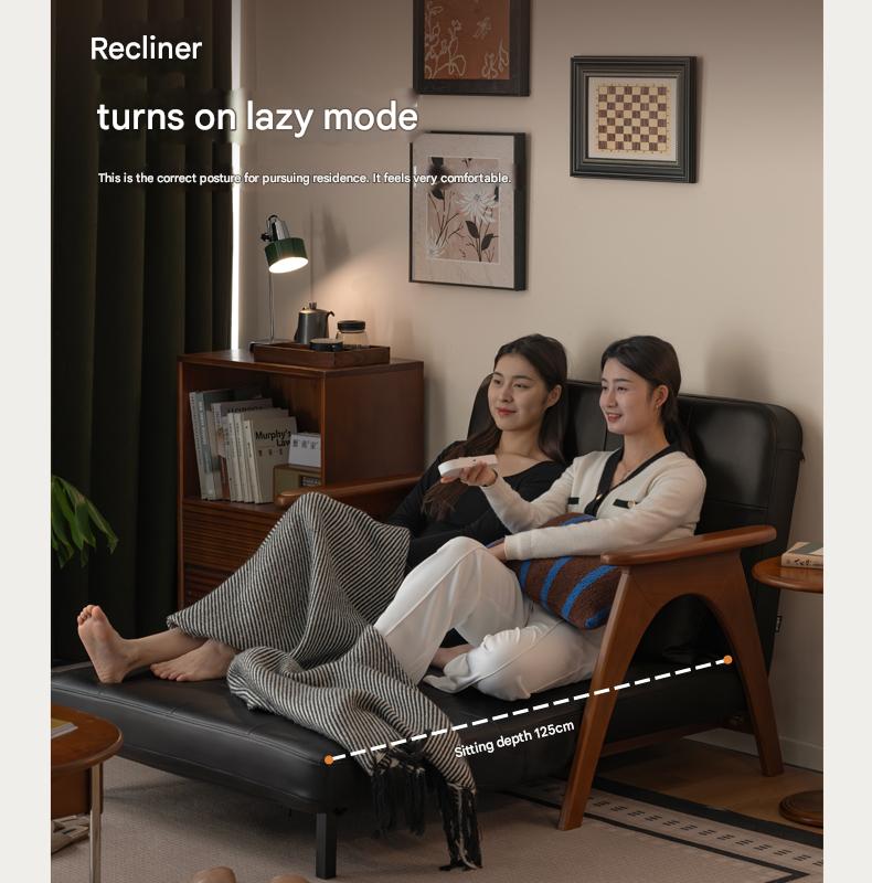 Beech, Oak Solid Wood Foldable Dual Ancient Style Sofa Bed.