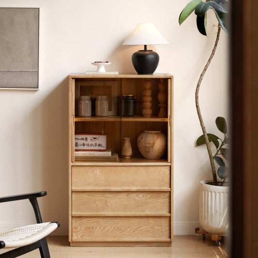 Ash Solid Wood Edge Cabinet Wabi Sabi Style