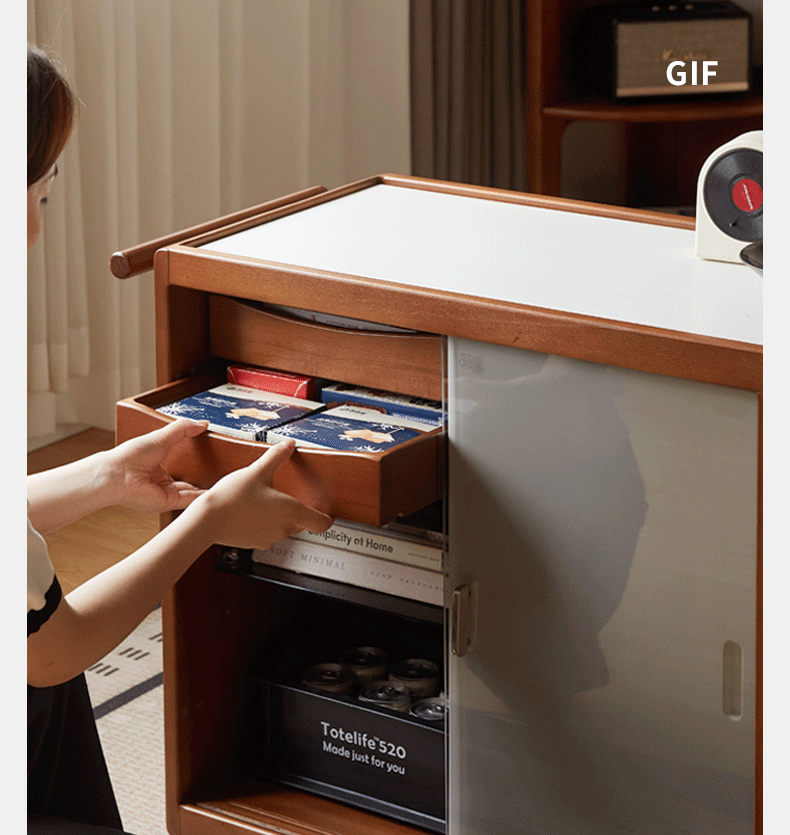 Poplar Solid Wood Middle-Aged Style Side Table