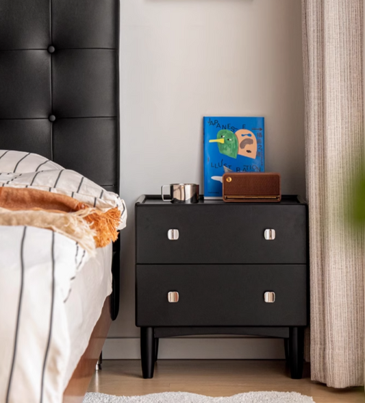 Rubber Solid Wood Classic Nightstand.