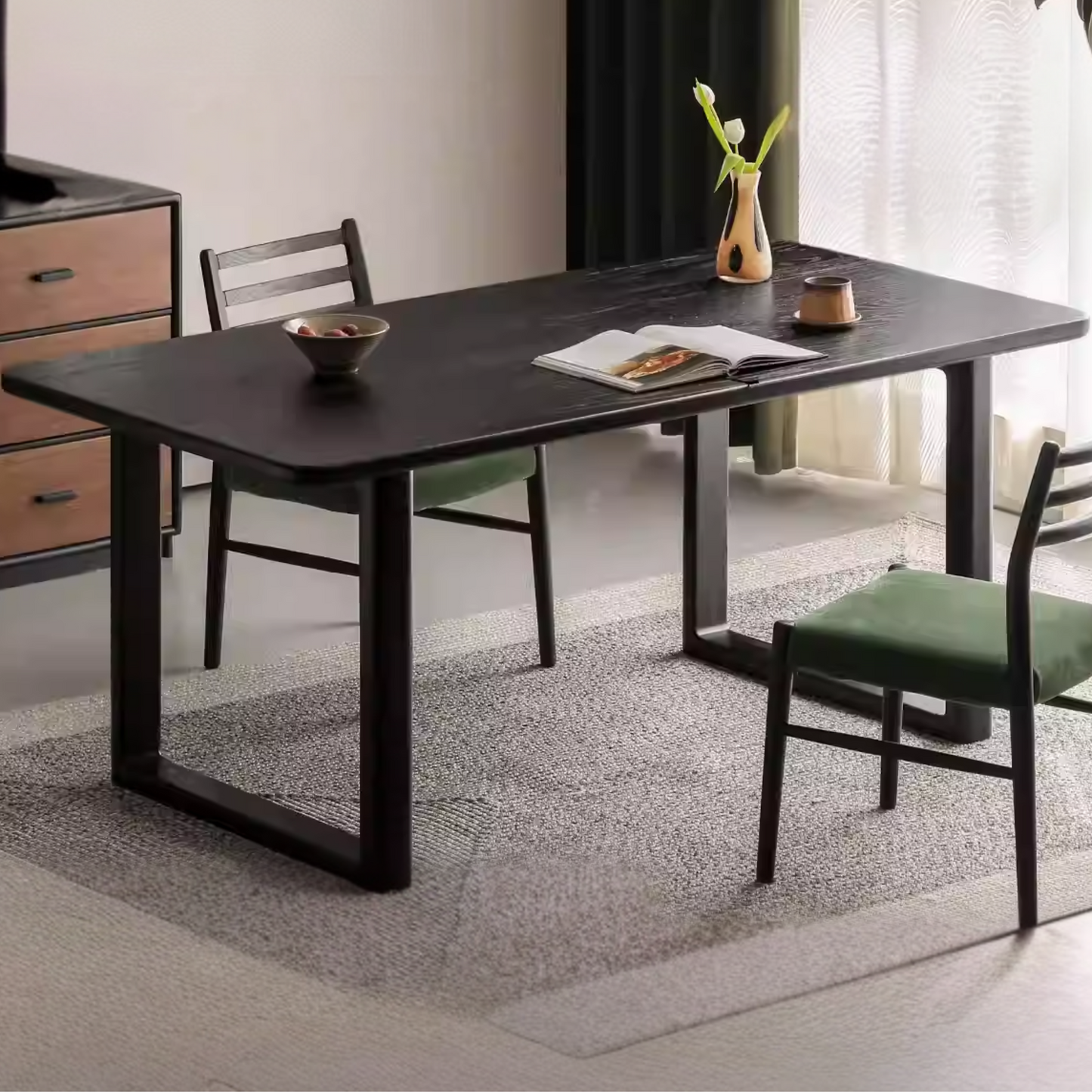 Oak Solid Wood Modern Large Dining Table