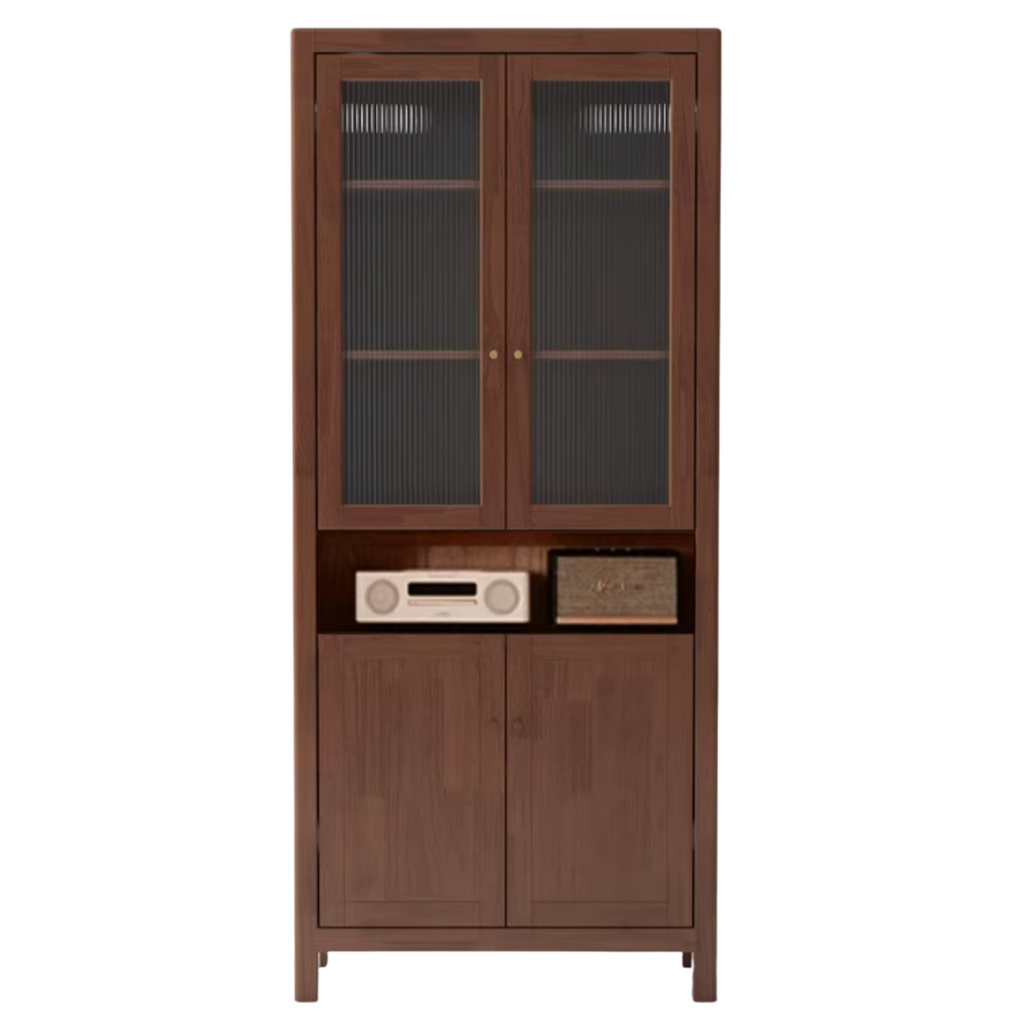 Solid Rubberwood, Oak Solid Wood Modern Bookcase