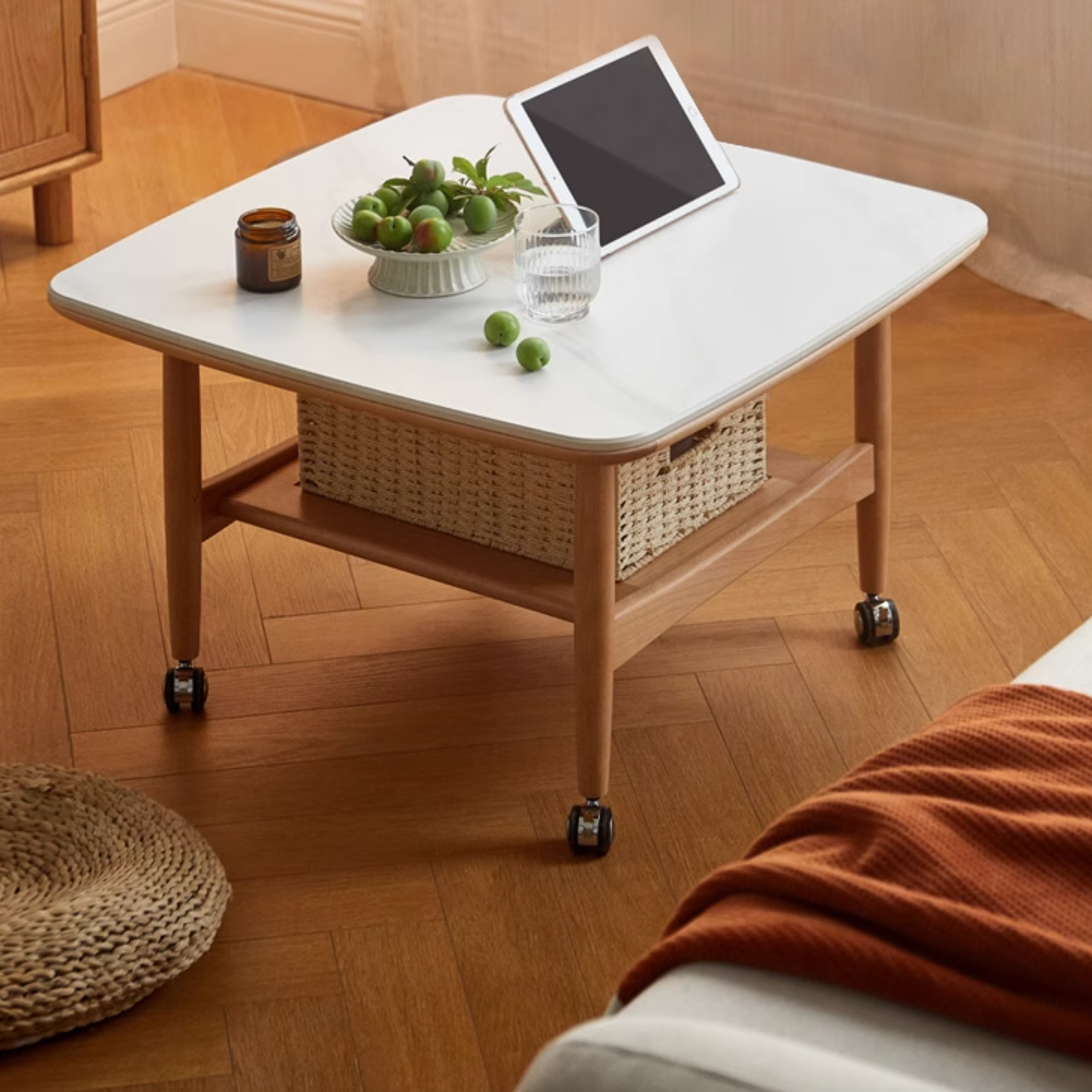 Oak Solid Wood Rock Board Tea Table.