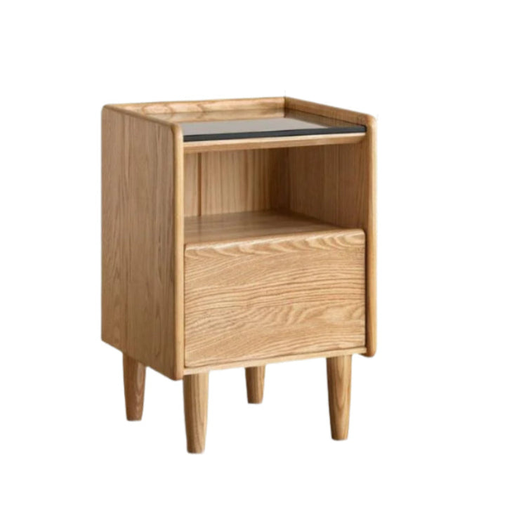 Ash, Cherry, Black walnut, Poplar, Solid Rubberwood Modern Nightstand.