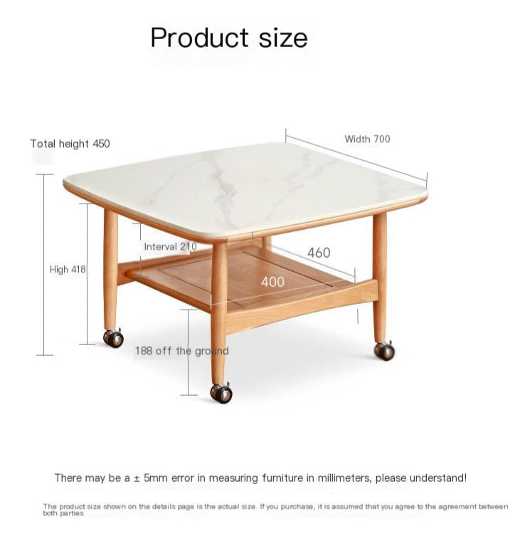 Oak Solid Wood Rock Board Tea Table.