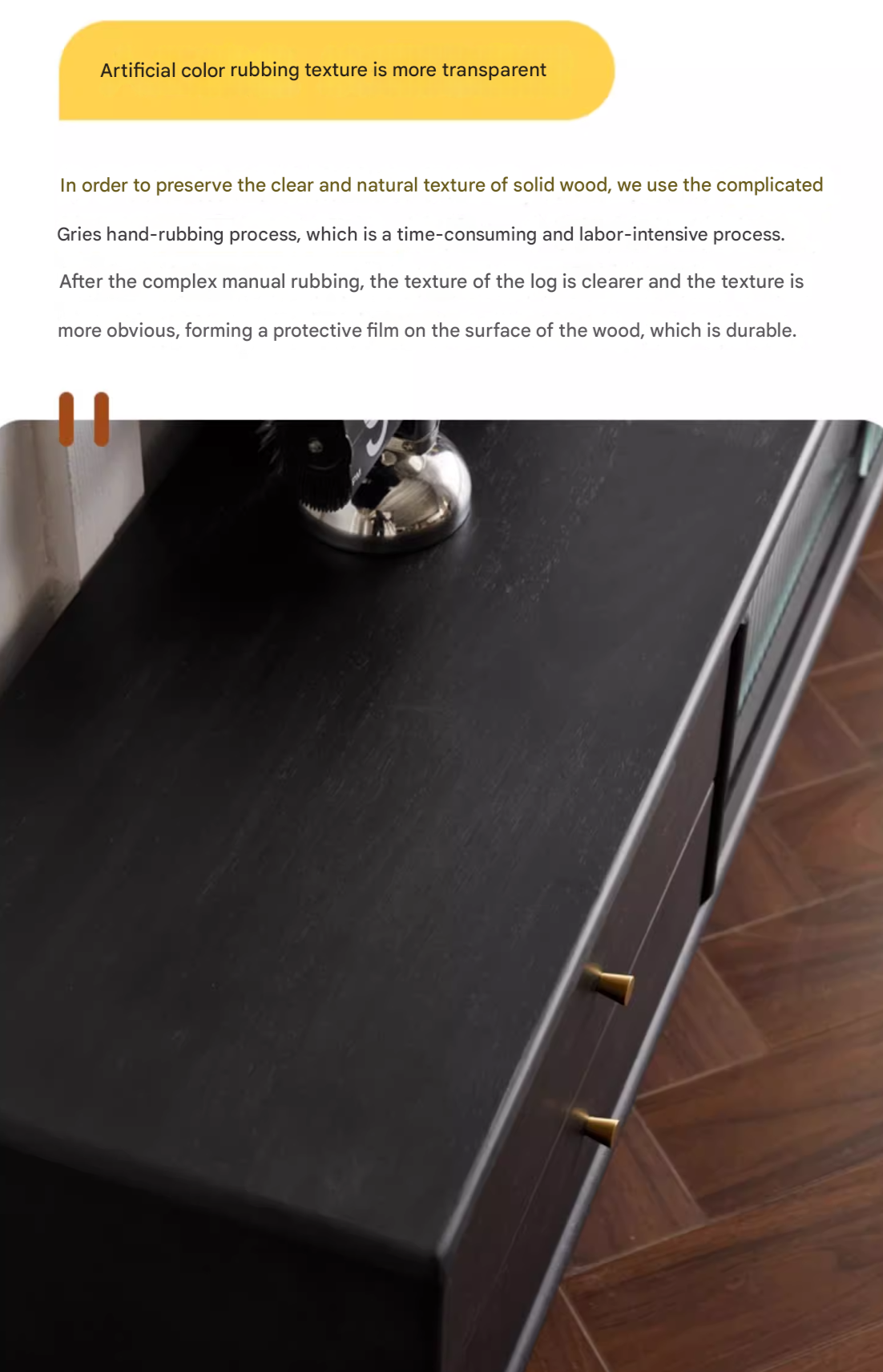 Rubber Solid wood Modern TV Cabinet.