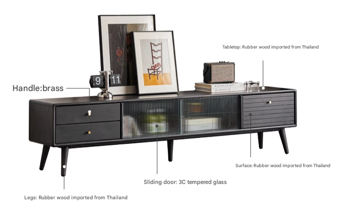 Rubber Solid wood Modern TV Cabinet.
