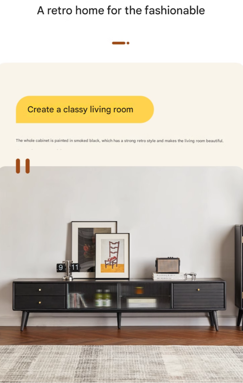 Rubber Solid wood Modern TV Cabinet.