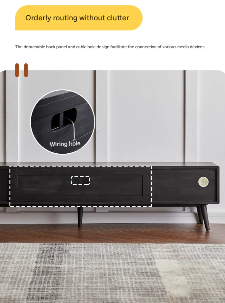 Rubber Solid wood Modern TV Cabinet.