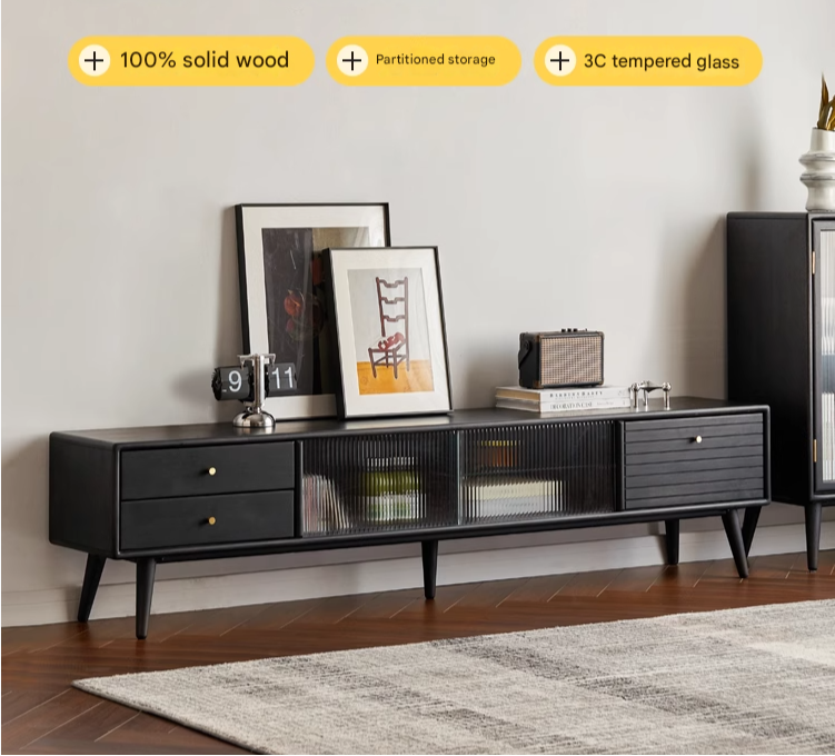 Rubber Solid wood Modern TV Cabinet.