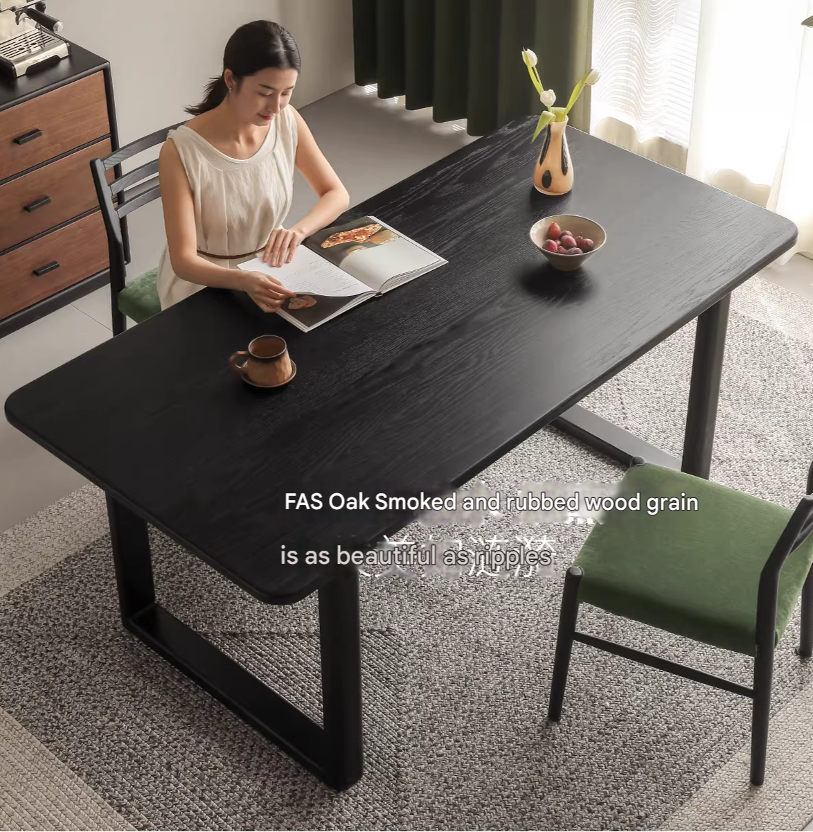 Oak Solid Wood Modern Large Dining Table