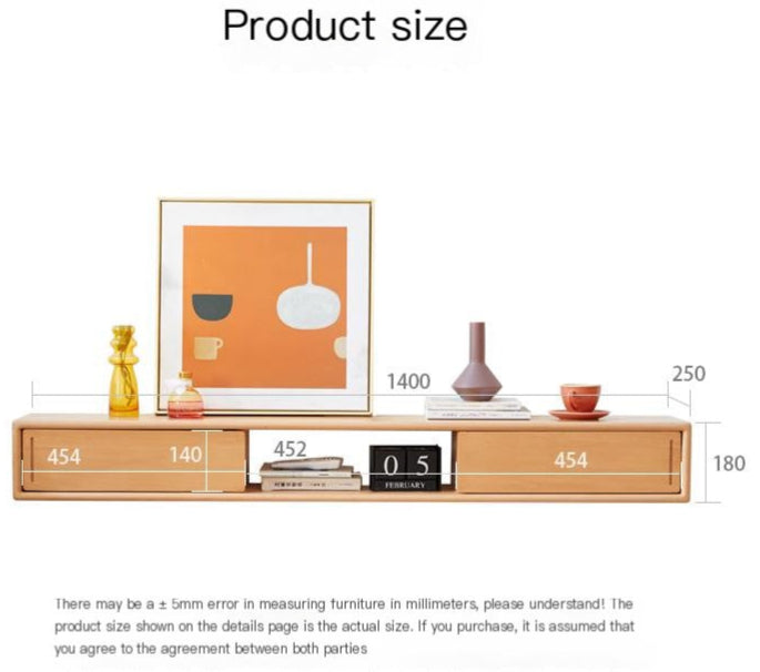 European Beech Solid Wood Modern TV Cabinet.