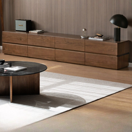 Black Walnut Solid Italian Light Luxury TV Stand