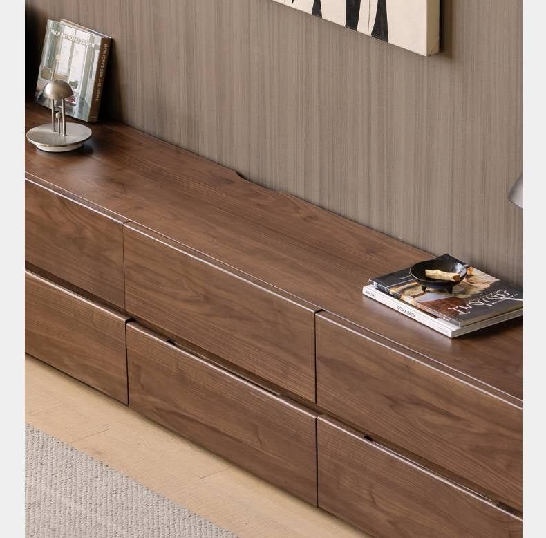 Black Walnut Solid Italian Light Luxury TV Stand