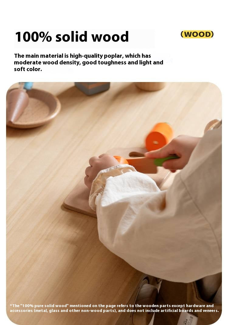 Poplar Solid Wood Montessori Kids Kitchen Cabinet