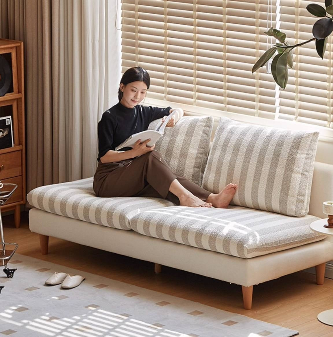 Beech, Fabric Cotton And Linen Sofa