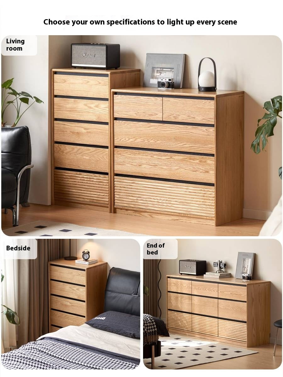 Oak Solid Wood Modern Drawer Cabinet