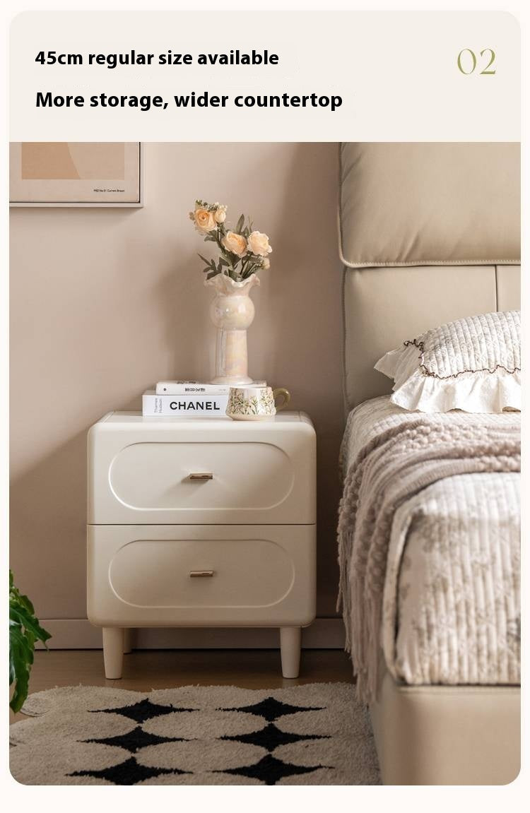 Poplar Solid Wood French Cream Style Nightstand