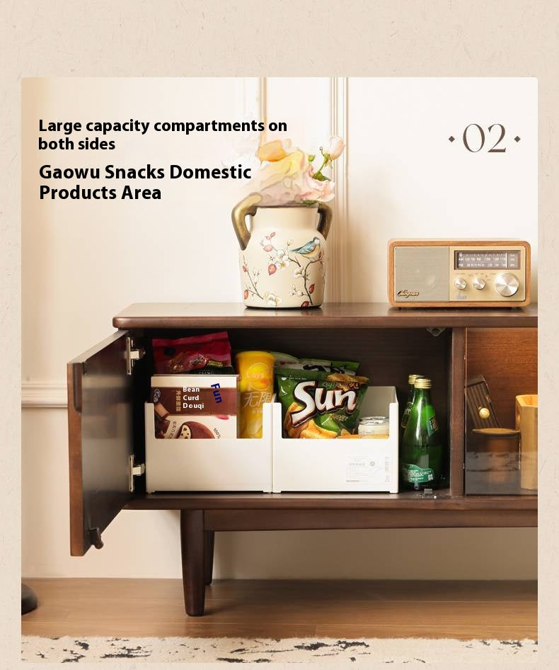 Poplar Solid Wood French Retro TV Cabinet