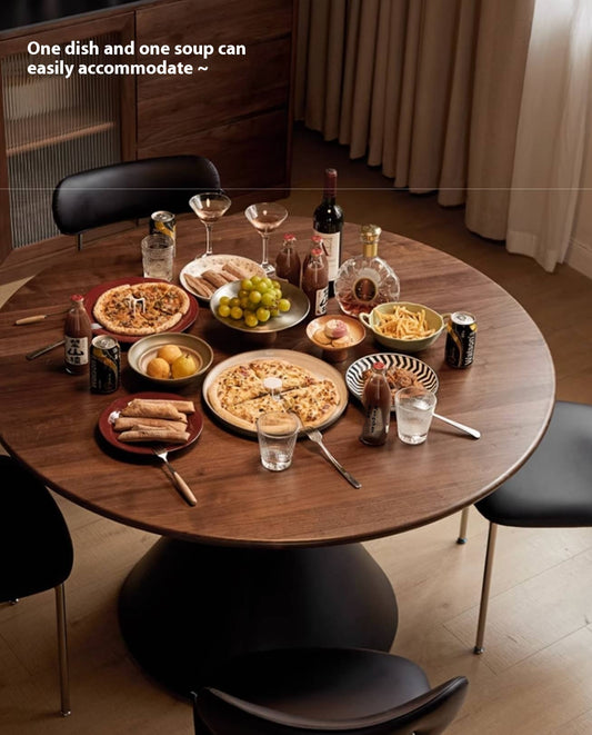 Black Walnut Solid Wood Light Luxury Style Dining Table