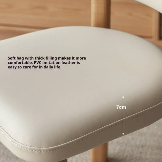 Ash Solid Wood Modern Makeup Stool